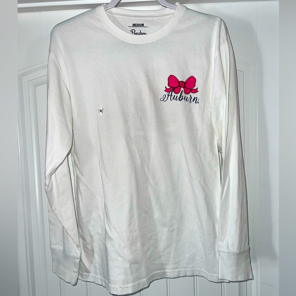 Pink bow Auburn football tee